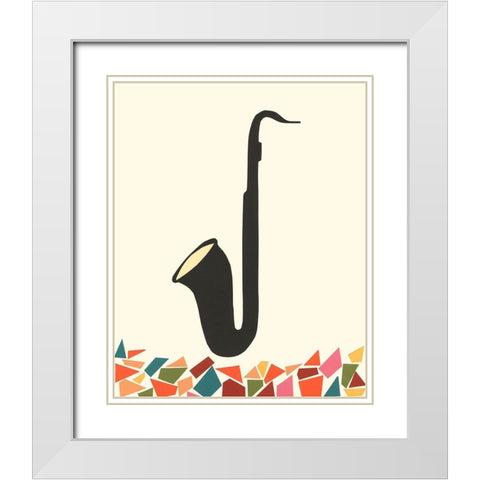 Cut Paper Instruments IV White Modern Wood Framed Art Print with Double Matting by Moore, Regina