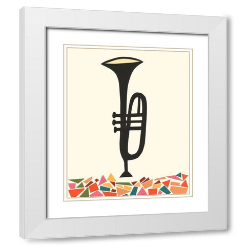 Cut Paper Instruments V White Modern Wood Framed Art Print with Double Matting by Moore, Regina