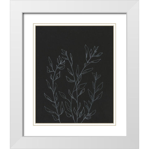 Simple Stalk I White Modern Wood Framed Art Print with Double Matting by Moore, Regina