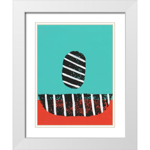 Colorful Isolation I White Modern Wood Framed Art Print with Double Matting by Moore, Regina