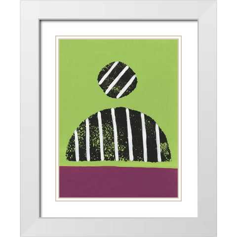 Colorful Isolation IV White Modern Wood Framed Art Print with Double Matting by Moore, Regina