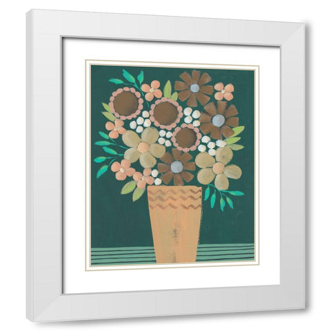 Flower Garden Bouquet I White Modern Wood Framed Art Print with Double Matting by Moore, Regina