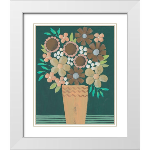 Flower Garden Bouquet I White Modern Wood Framed Art Print with Double Matting by Moore, Regina