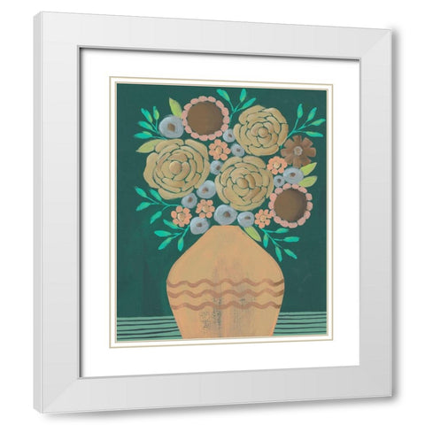 Flower Garden Bouquet II White Modern Wood Framed Art Print with Double Matting by Moore, Regina