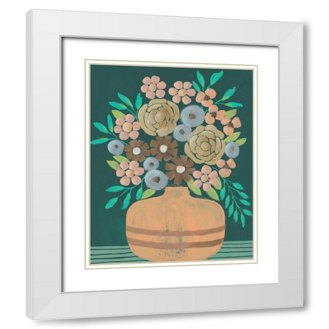 Flower Garden Bouquet III White Modern Wood Framed Art Print with Double Matting by Moore, Regina