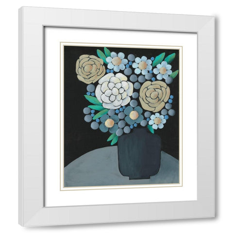 Gathering Floral I White Modern Wood Framed Art Print with Double Matting by Moore, Regina
