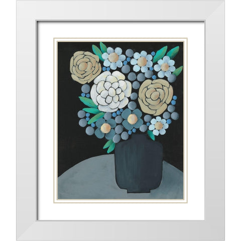 Gathering Floral I White Modern Wood Framed Art Print with Double Matting by Moore, Regina