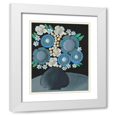 Gathering Floral II White Modern Wood Framed Art Print with Double Matting by Moore, Regina