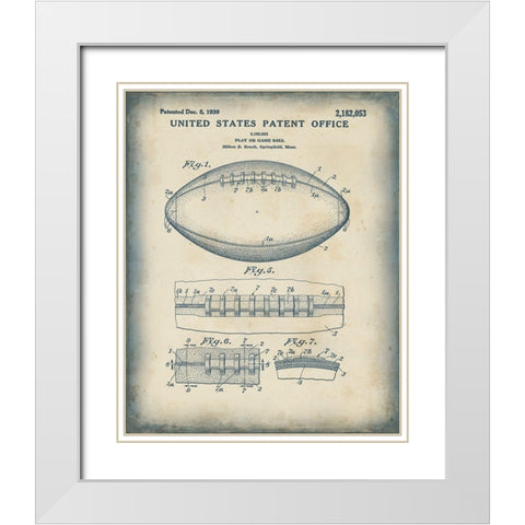Patented Sport I White Modern Wood Framed Art Print with Double Matting by Studio W
