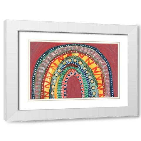 Boho Rainbow I White Modern Wood Framed Art Print with Double Matting by Moore, Regina