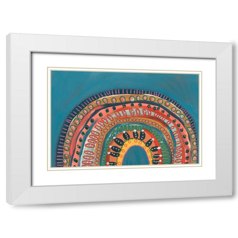 Boho Rainbow II White Modern Wood Framed Art Print with Double Matting by Moore, Regina