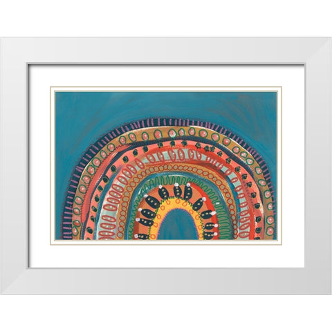 Boho Rainbow II White Modern Wood Framed Art Print with Double Matting by Moore, Regina