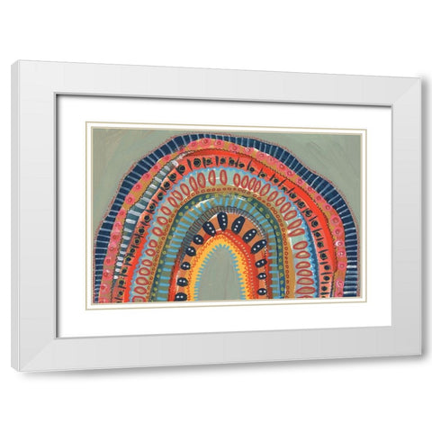 Boho Rainbow III White Modern Wood Framed Art Print with Double Matting by Moore, Regina