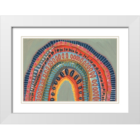 Boho Rainbow III White Modern Wood Framed Art Print with Double Matting by Moore, Regina