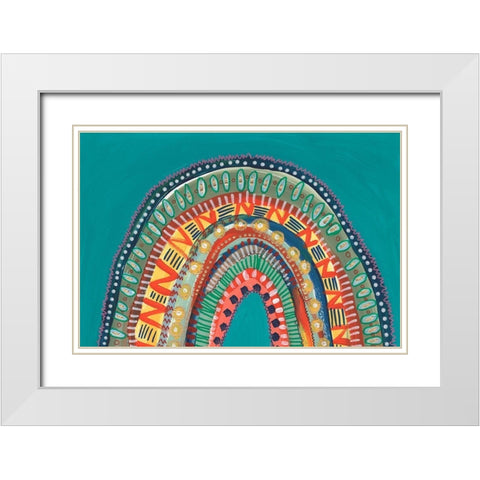 Boho Rainbow IV White Modern Wood Framed Art Print with Double Matting by Moore, Regina