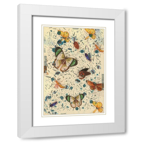 Confetti with Butterflies III White Modern Wood Framed Art Print with Double Matting by Arbel, Lori
