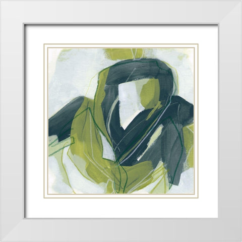 Verdigris Motion III White Modern Wood Framed Art Print with Double Matting by Vess, June Erica