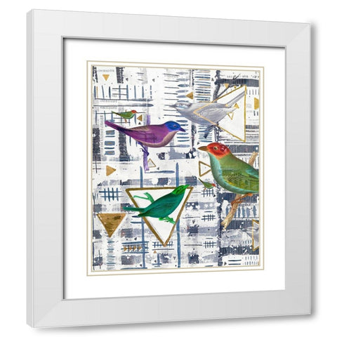 Bird Intersection I White Modern Wood Framed Art Print with Double Matting by Arbel, Lori