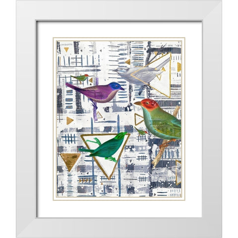 Bird Intersection I White Modern Wood Framed Art Print with Double Matting by Arbel, Lori