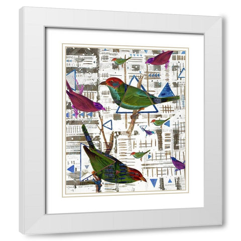 Bird Intersection II White Modern Wood Framed Art Print with Double Matting by Arbel, Lori