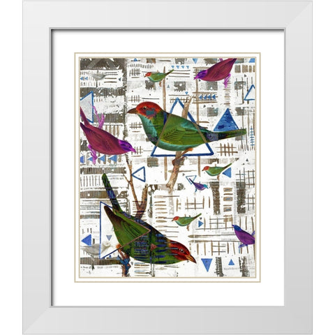 Bird Intersection II White Modern Wood Framed Art Print with Double Matting by Arbel, Lori