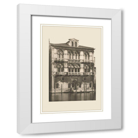Vintage Views of Venice II White Modern Wood Framed Art Print with Double Matting by Ongania, Ferdinand