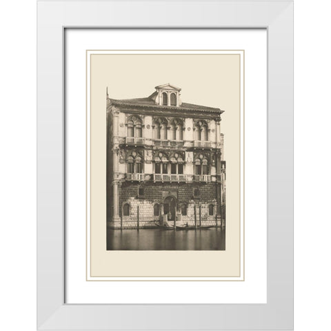 Vintage Views of Venice II White Modern Wood Framed Art Print with Double Matting by Ongania, Ferdinand