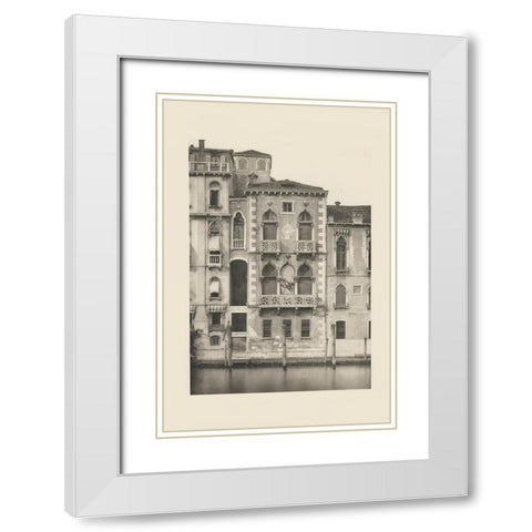 Vintage Views of Venice III White Modern Wood Framed Art Print with Double Matting by Ongania, Ferdinand