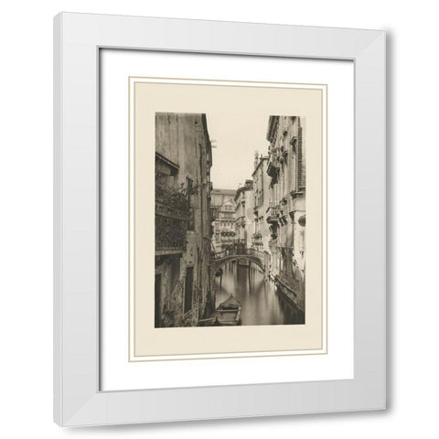 Vintage Views of Venice IV White Modern Wood Framed Art Print with Double Matting by Ongania, Ferdinand