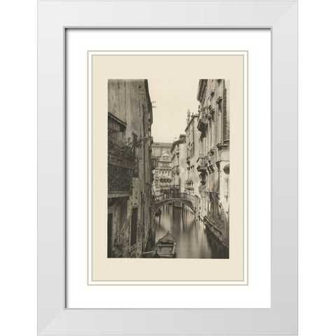 Vintage Views of Venice IV White Modern Wood Framed Art Print with Double Matting by Ongania, Ferdinand