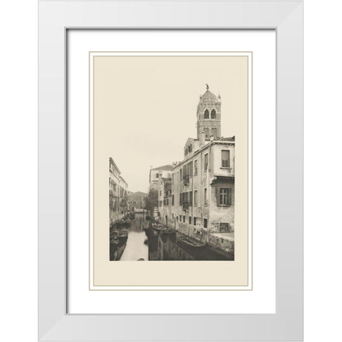 Vintage Views of Venice VII White Modern Wood Framed Art Print with Double Matting by Ongania, Ferdinand