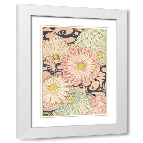 Japanese Graphic Design V White Modern Wood Framed Art Print with Double Matting by Furuya, Korin