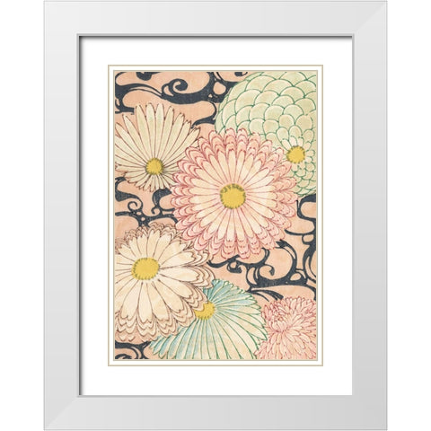 Japanese Graphic Design V White Modern Wood Framed Art Print with Double Matting by Furuya, Korin
