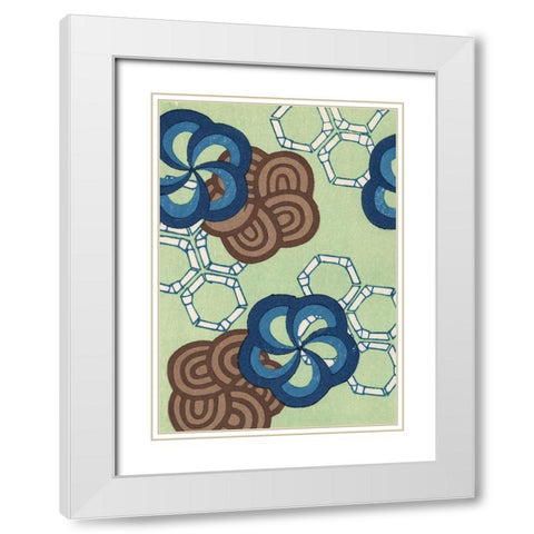 Japanese Graphic Design VI White Modern Wood Framed Art Print with Double Matting by Furuya, Korin