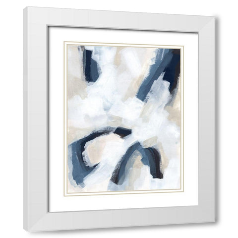 Indigo Imprint II White Modern Wood Framed Art Print with Double Matting by Vess, June Erica