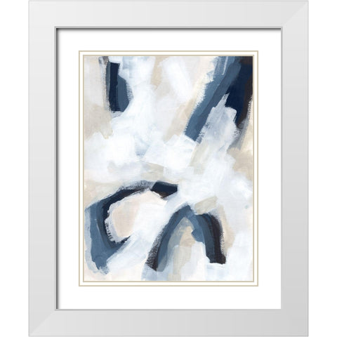 Indigo Imprint II White Modern Wood Framed Art Print with Double Matting by Vess, June Erica