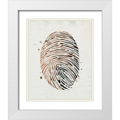 Finger Print I White Modern Wood Framed Art Print with Double Matting by Popp, Grace