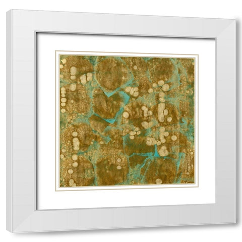 Oxidized Gold Leaf White Modern Wood Framed Art Print with Double Matting by Vision Studio
