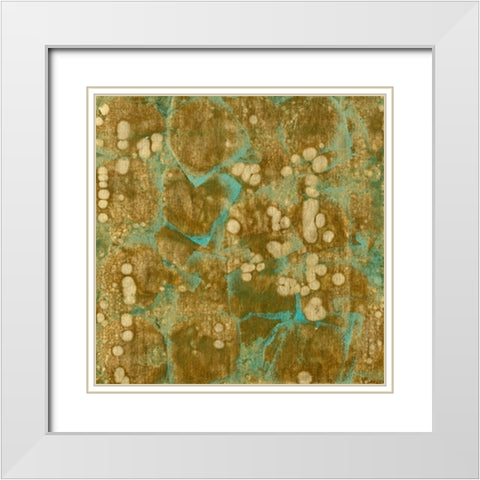 Oxidized Gold Leaf White Modern Wood Framed Art Print with Double Matting by Vision Studio