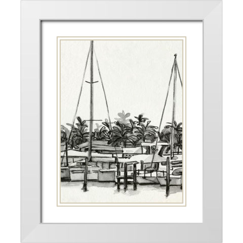 Neutral Tropics II White Modern Wood Framed Art Print with Double Matting by Caroline, Emma