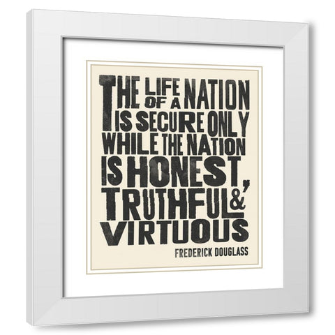 Frederick Douglass Quote II White Modern Wood Framed Art Print with Double Matting by Barnes, Victoria