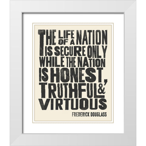 Frederick Douglass Quote II White Modern Wood Framed Art Print with Double Matting by Barnes, Victoria