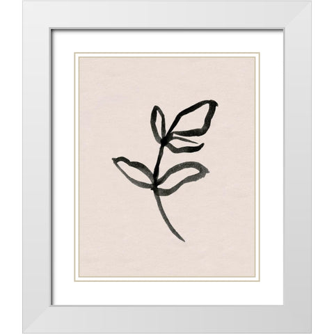 Autumn Gesture II White Modern Wood Framed Art Print with Double Matting by Caroline, Emma