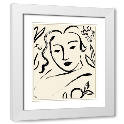 Matisses Muse Portrait I White Modern Wood Framed Art Print with Double Matting by Barnes, Victoria