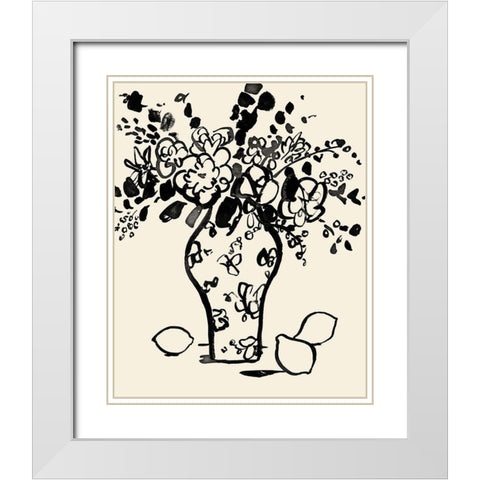 Matisses Muse Still Life I White Modern Wood Framed Art Print with Double Matting by Barnes, Victoria