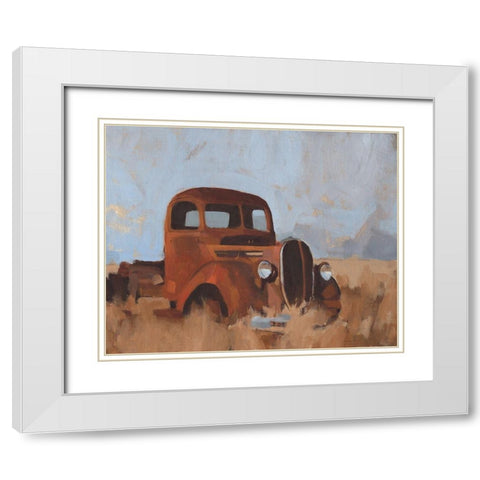 Farm Truck I White Modern Wood Framed Art Print with Double Matting by Green, Jacob