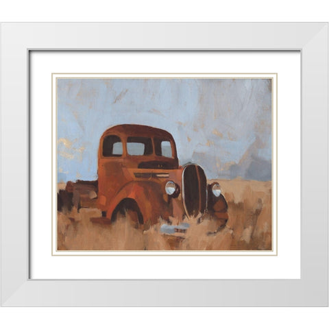 Farm Truck I White Modern Wood Framed Art Print with Double Matting by Green, Jacob