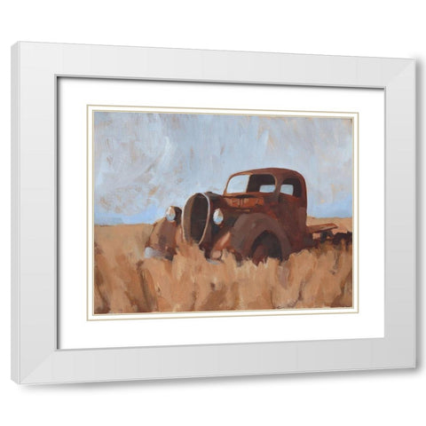 Farm Truck II White Modern Wood Framed Art Print with Double Matting by Green, Jacob