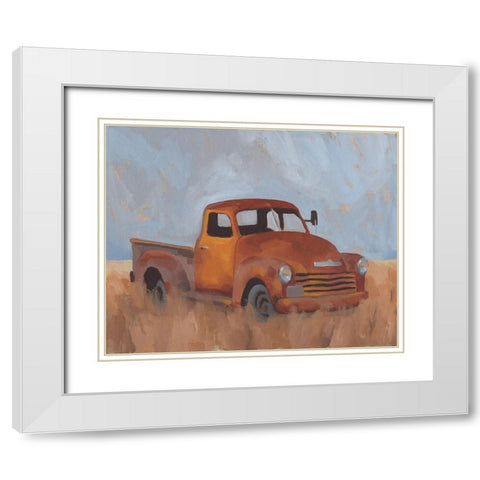 Farm Truck III White Modern Wood Framed Art Print with Double Matting by Green, Jacob