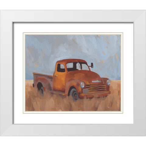 Farm Truck III White Modern Wood Framed Art Print with Double Matting by Green, Jacob